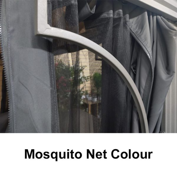 Polycarbonate Roof Pavilion Gazebo - 2.5m x 2.5m (with Curtains & Mosquito Nets) - Image 4