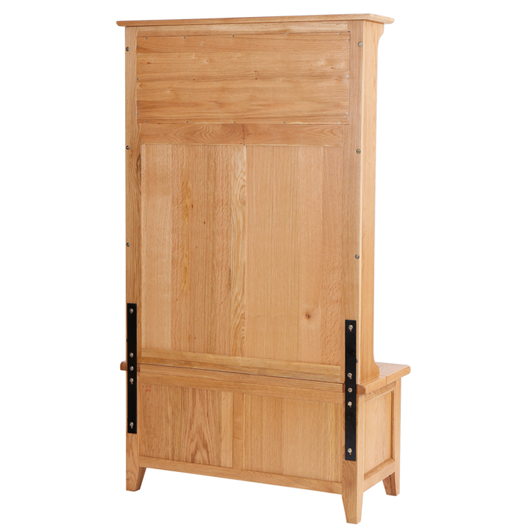 Vancouver Petite Oak Hall Tidy Storage Bench With Coat Rack And