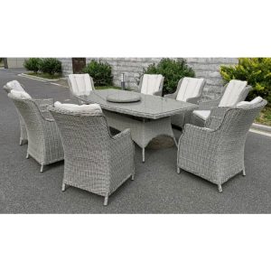 Octavia - 8 Person Premium Dining Set (Beige Cushions)