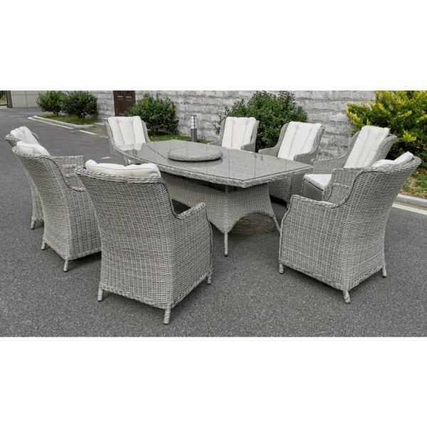 Octavia - 8 Person Premium Dining Set (Beige Cushions)