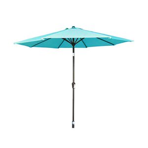 2.5m Wind-Up Parasol - Teal / Blue