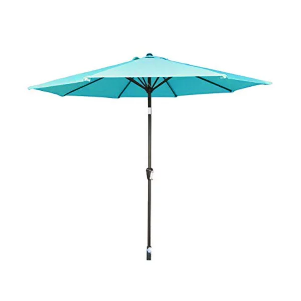 2.5m Wind-Up Parasol - Teal / Blue