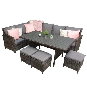 Lucerne L-Shaped Corner Set with Polywood Table