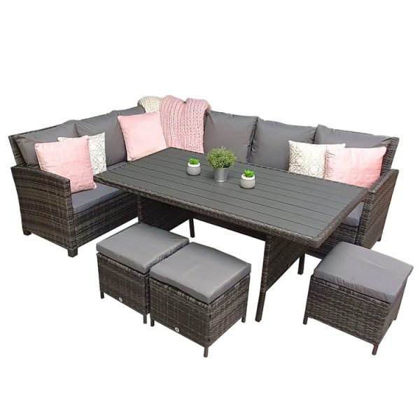 Lucerne L-Shaped Corner Set with Polywood Table