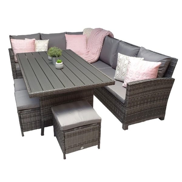 Lucerne L-Shaped Corner Set with Polywood Table - Image 2