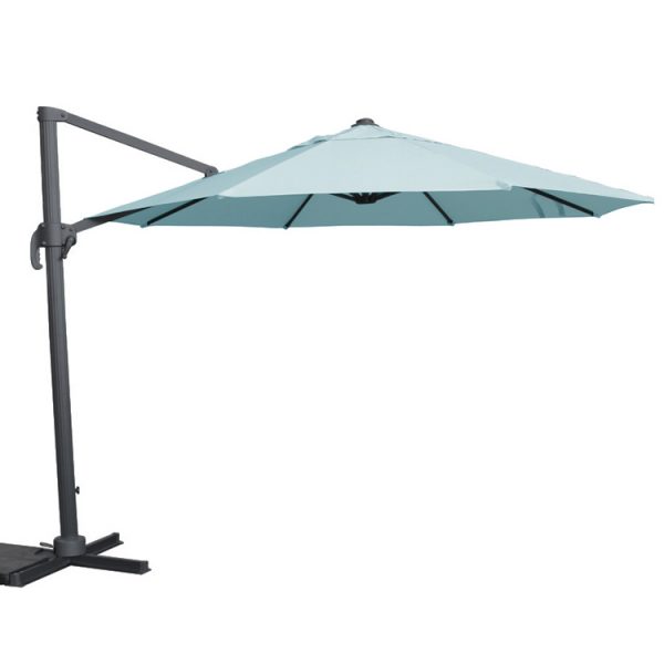Large 3.5m Round Cantilever Parasol – Duck Egg Blue - Image 2