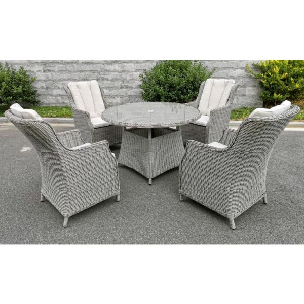 Octavia - 4 Person Premium Dining Set (Beige Cushions)