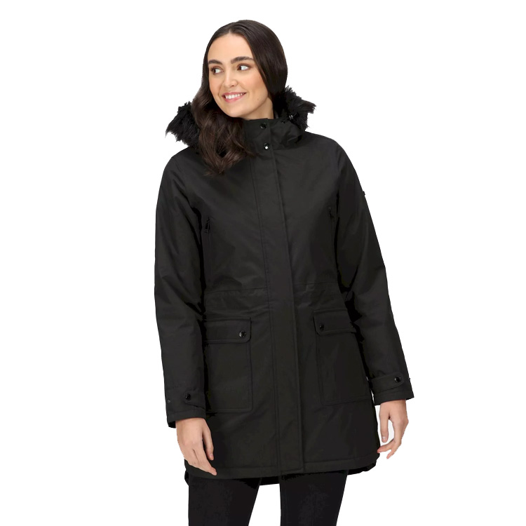 Regatta Womens Sabinka Fur Trim Parka Jacket - Black - Bestbuys