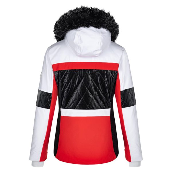 Kilpi Womens Elza Ski Jacket – Red / Black / White - Image 2