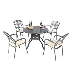 Buckingham Cast Aluminium – 4 Person Dining Set - Bronze