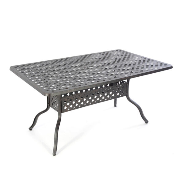Buckingham Cast Aluminium – 6 Person Rectangular Dining Set - Bronze - Image 4