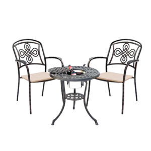 Buckingham Cast Aluminium – Bistro Set with Ice Bucket - Bronze