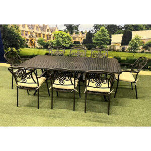 Buckingham Cast Aluminium – 8 Person Rectangular Dining Set - Bronze