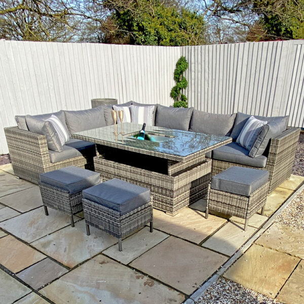 Monza Grand Modular – L-Shape Corner Set with Height Adjustable Table and Ice Bucket - Image 3