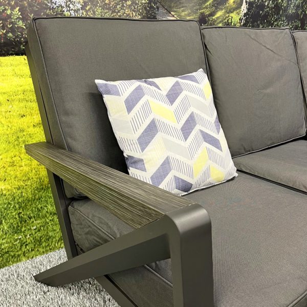 Chicago - L-Shaped Corner Set with Armchair and Height Adjustable Table - Charcoal - Image 5