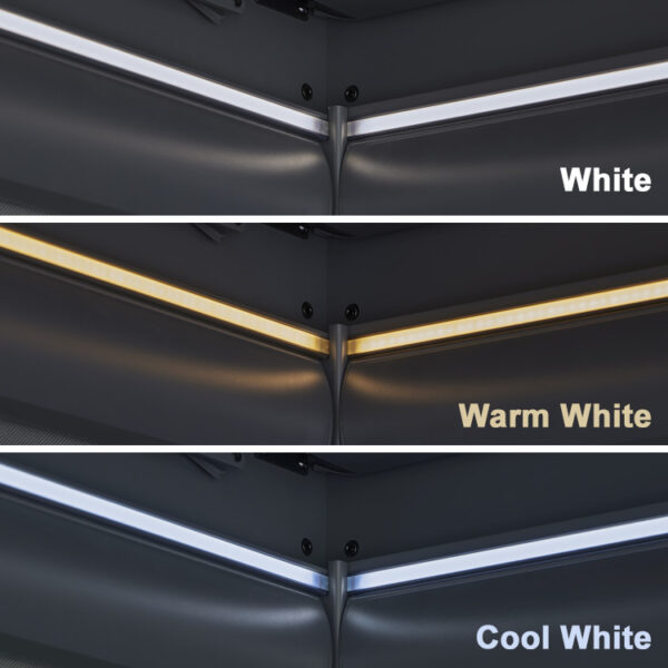3m x 3m - Luxury Aluminium Pergola (with 3 x Side Blinds and LED Lighting) - Image 3