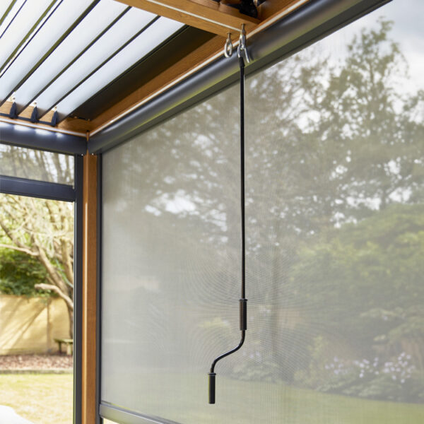 3m x 3m - Luxury Timber Effect Aluminium Pergola (with 3 x Side Blinds and LED Lighting) - Image 4