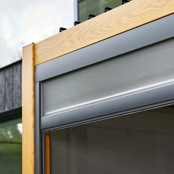 3m x 3m - Luxury Timber Effect Aluminium Pergola (with 3 x Side Blinds and LED Lighting) - Image 5