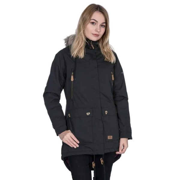 Trespass Womens Clea Parka Jacket - Black