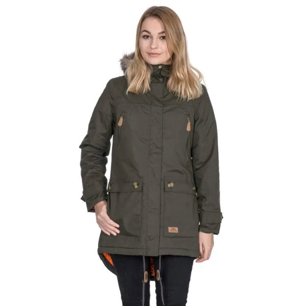 Trespass Womens Clea Parka Jacket - Khaki