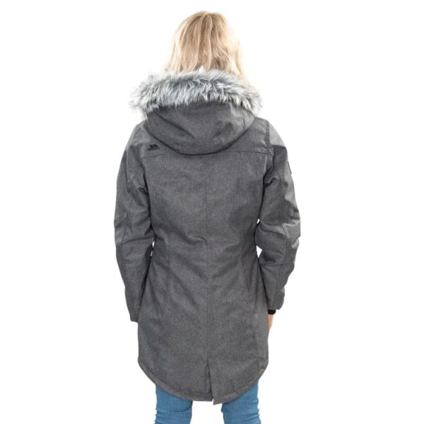 Trespass Womens Thundery Parka Jacket – Black / Grey - Image 2
