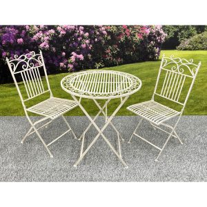 Vintage Folding Bistro Set - White