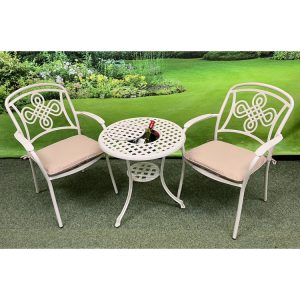 Buckingham Cast Aluminium – Bistro Set with Ice Bucket - Cream