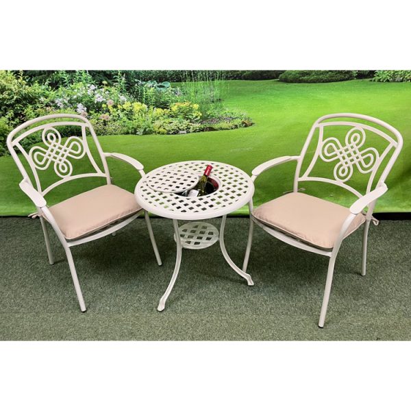 Buckingham Cast Aluminium – Bistro Set with Ice Bucket - Cream