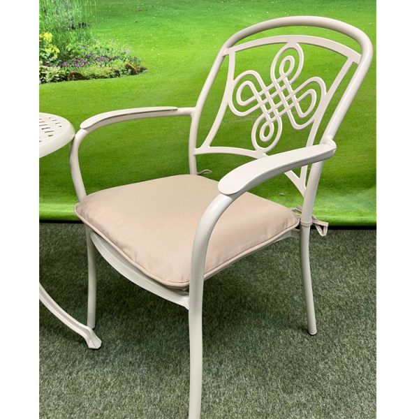 Buckingham Cast Aluminium – Bistro Set with Ice Bucket - Cream - Image 3