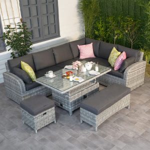Cabo – L-Shape Corner Set with Height Adjustable Table