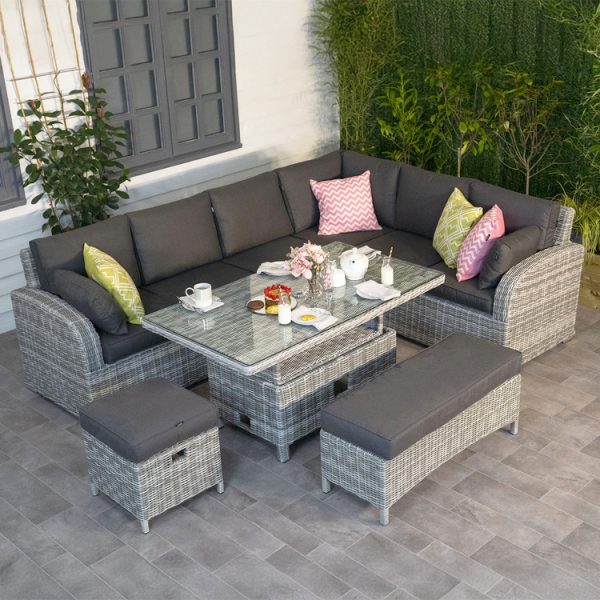 Cabo – L-Shape Corner Set with Height Adjustable Table