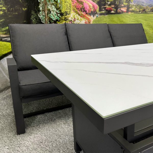 Seattle Grey – 3 Seat Sofa Lounge Set with Height Adjustable Table - Image 4