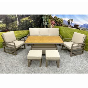 Seattle Hazel – 3 Seat Sofa Lounge Set with Height Adjustable Table