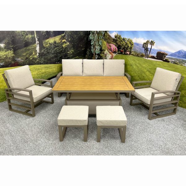 Seattle Hazel – 3 Seat Sofa Lounge Set with Height Adjustable Table