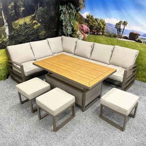 Seattle Hazel – L-Shaped Corner Set with Height Adjustable Table