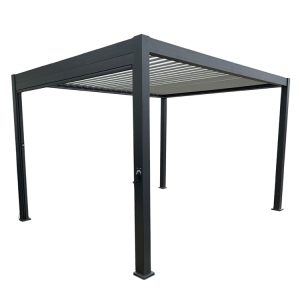 Solstice - 3m x 4m Aluminium Pergola (with 3 x Side Blinds and LED Lighting)