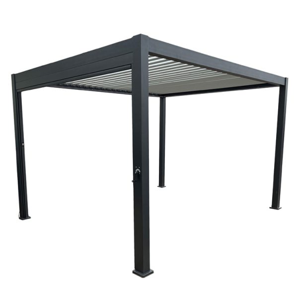 Solstice - 3m x 4m Aluminium Pergola (with 3 x Side Blinds and LED Lighting)