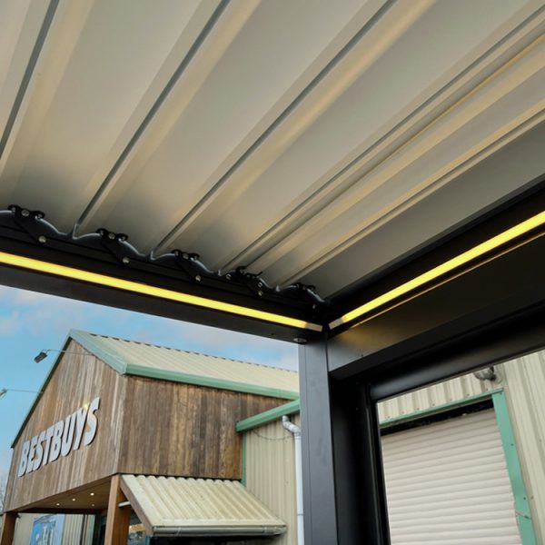 Solstice - 3m x 4m Aluminium Pergola (with 3 x Side Blinds and LED Lighting) - Image 4