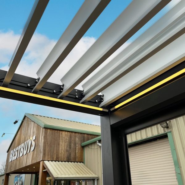 Solstice - 3m x 4m Aluminium Pergola (with 3 x Side Blinds and LED Lighting) - Image 5