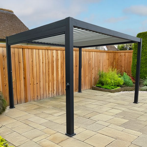 Solstice - 3m x 4m Aluminium Pergola (with 3 x Side Blinds and LED Lighting) - Image 2