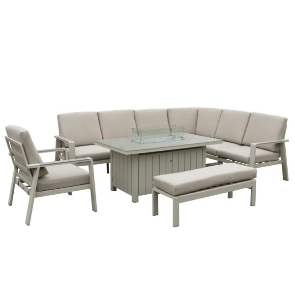 Neptune – L-Shape Corner Set with Armchair and Gas Fire Pit Table - Image 2