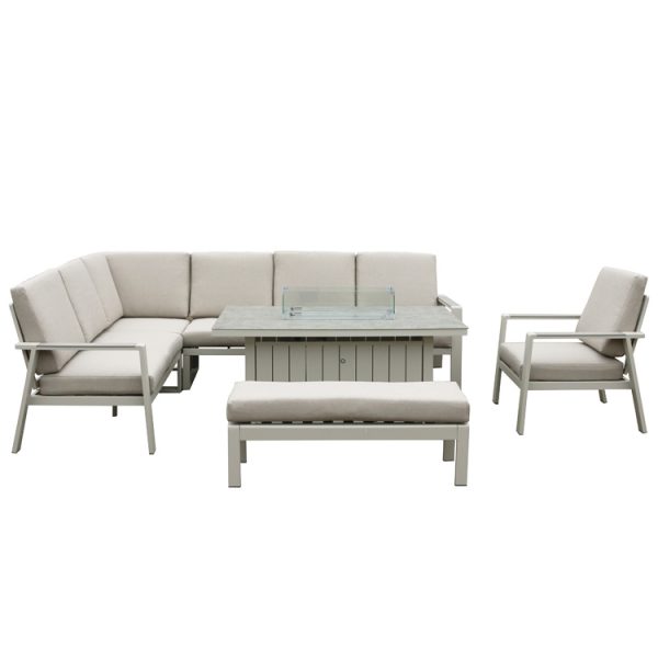 Neptune – L-Shape Corner Set with Armchair and Gas Fire Pit Table - Image 3