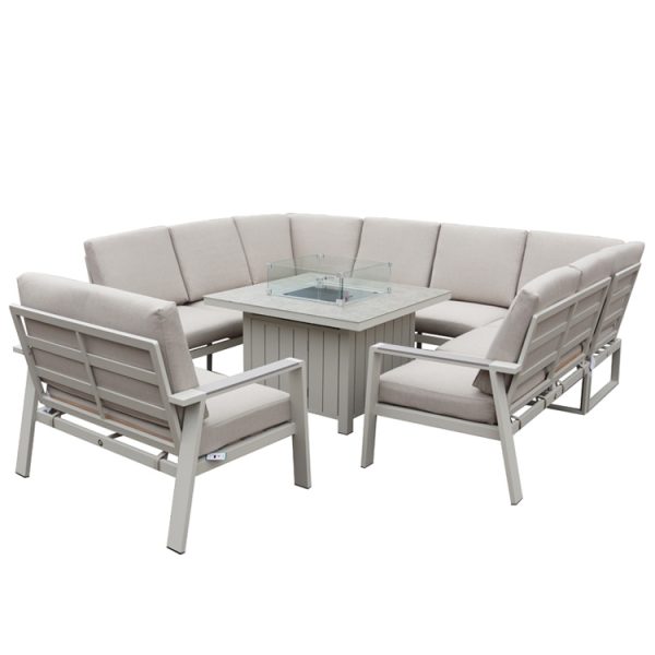 Neptune – Large U-Shape Corner Set with Love Seat and Gas Fire Pit Table
