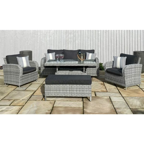 Cabo – 3 Seat Sofa Lounge Set with Height Adjustable Table