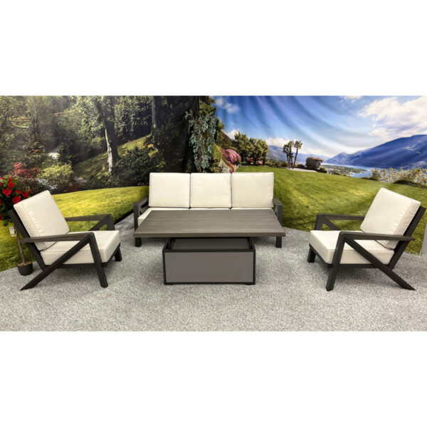 Chicago - 3 Seat Sofa Lounge Set with Height Adjustable Table – Ecru
