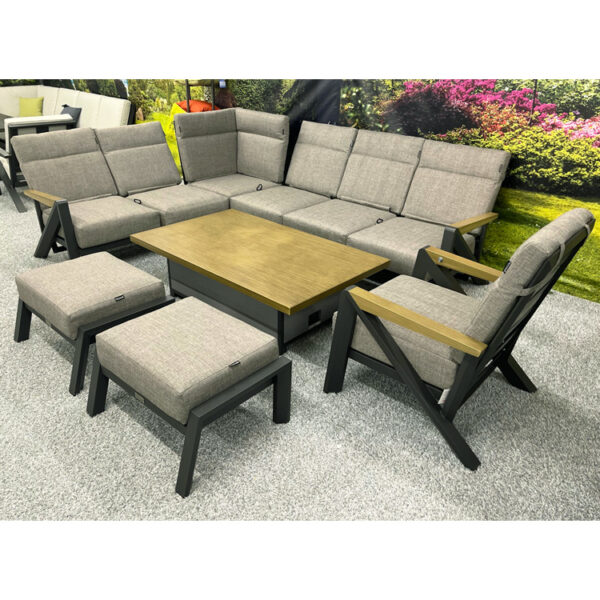 Illinois – Reclining L-Shape Corner Set and Armchair with Height Adjustable Table - Image 2