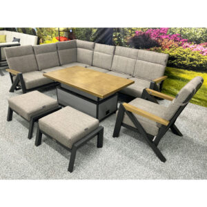 Illinois – Reclining L-Shape Corner Set and Armchair with Height Adjustable Table