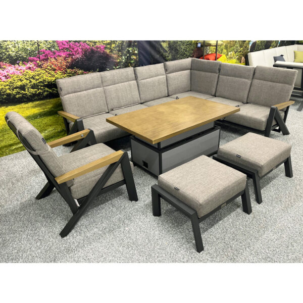 Illinois – Reclining L-Shape Corner Set and Armchair with Height Adjustable Table - Image 3