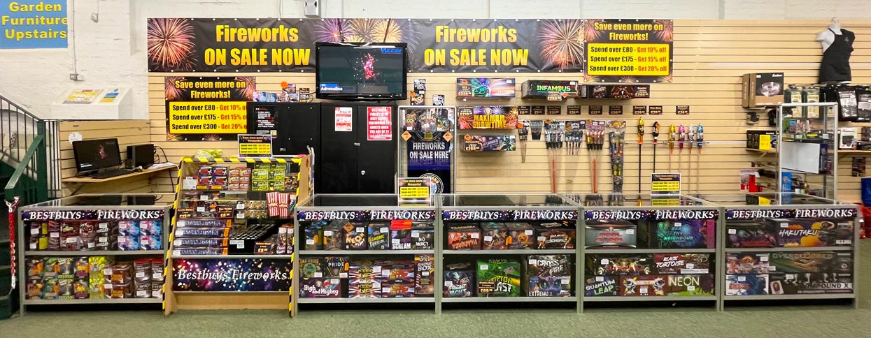 Large Display of Fireworks On Sale in Wellingborough
